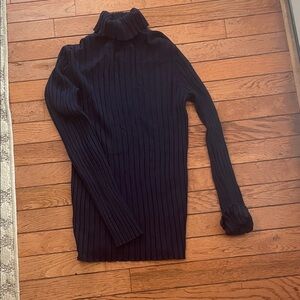 George Navy Ribbed Turtleneck Sweater